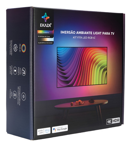 Fita Led Smart Rgb Wifi Ambient Light Tv 55 - 65 Ekaza Alexa