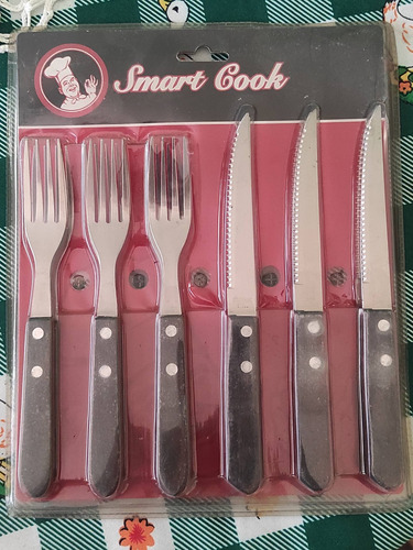 Juegos Cubiertos Set De 6 Tenedores Y 6 Cuchillos Smart Cook