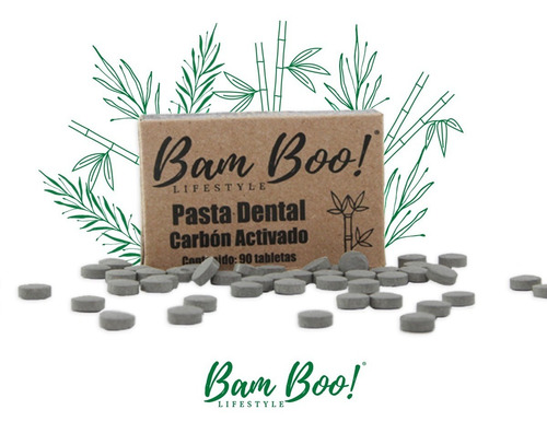 Imagen 1 de 5 de Pasta Dental Solida Bam Boo! Lifestyle® Carbon Activado