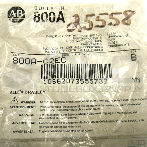Lot Of 2 New Sealed Allen Bradley 800a-c2ec Clear Moment Ccc