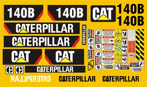 Calcomanías Motoconformadora Caterpillar 140b Opción 3