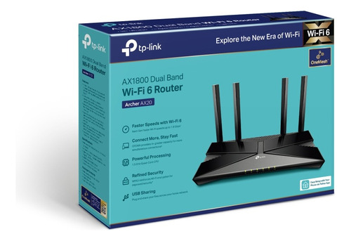 Archer Ax20 Router Wi-fi 6 De Doble Banda Ax1800