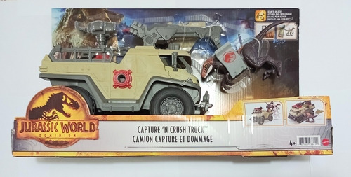 Camión Captura Jurassic World Diminion Velociraptor Figura