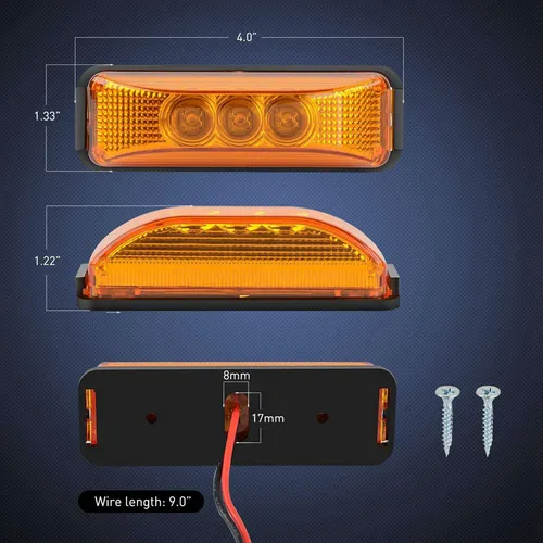 Remolque Para Camión, 8 Piezas, 24 V, 3.9 Pulgadas, 3 Led, L