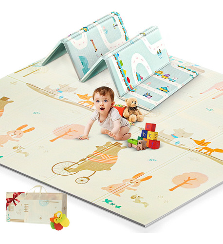 Tapete Infantil Plegable Con Doble Diseño Mide 200cm X 180cm