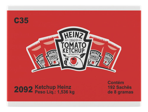 Ketchup Heinz Caixa 1,536kg 192 Unidades