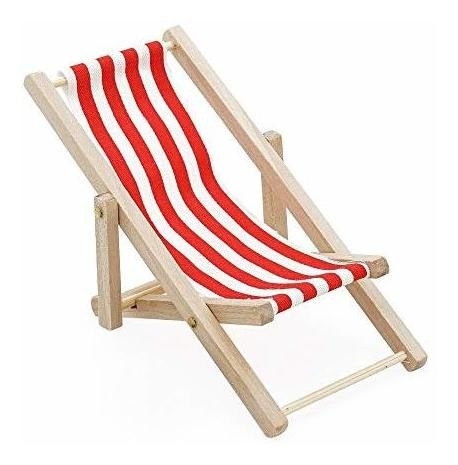 Odoria Uno Y Doce Miniatura Plegable Silla De Playa Raya Roj