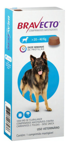 Bravecto Antipulgas Golden Para Cães De 20 A 40 Kg - Msd