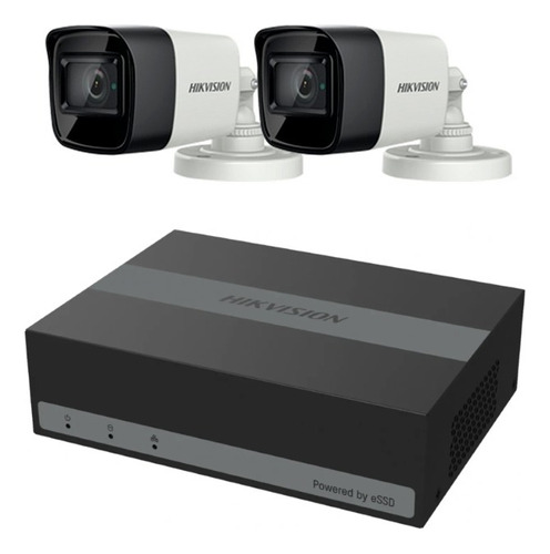 Kit 2 Cámaras De Seguridad Con Edvr Hikvision De 300gb + Acc