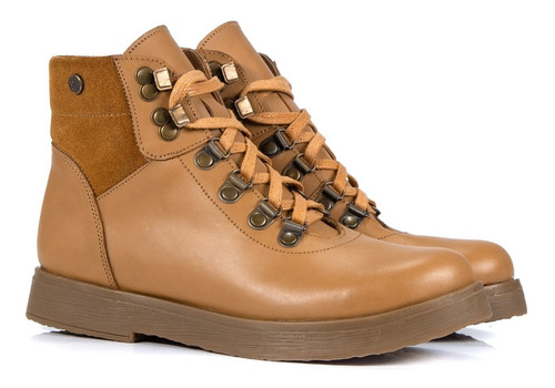 Imagen 2 de 7 de Borcegos Mujer Bota Cordones Botineta Moda Cuero Citadina
