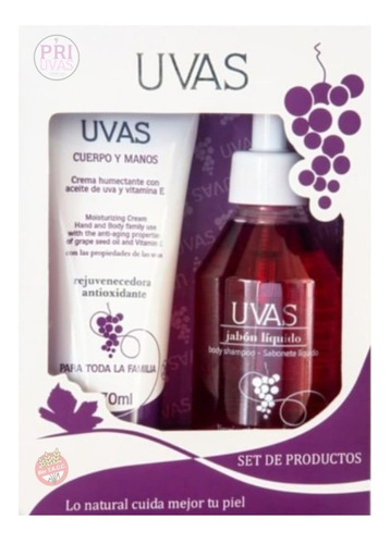 Set Uvas Sin Tacc Crema Cuerpo 170ml/jabon Malbec 250ml