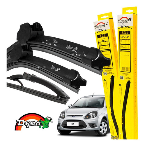 Kit Limpador Parabrisa Original Ford Ka 2010 A 2013 Dyna