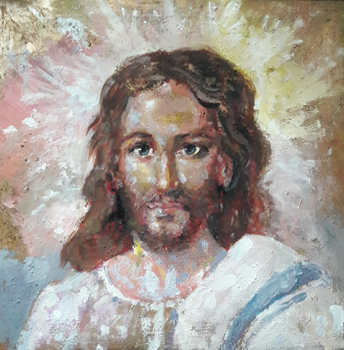 Jesus Cristo Obra De Arte Imagen Religiosa Rostro Pintura 