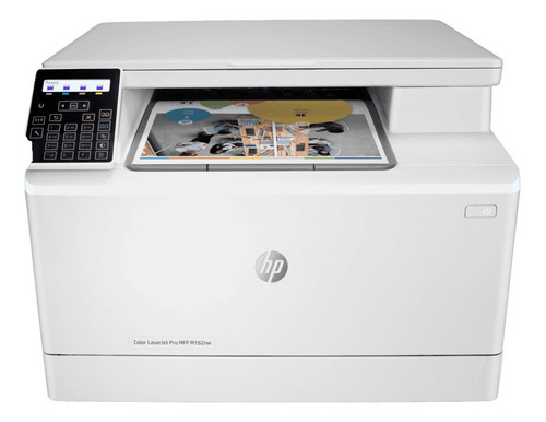 Impressora a cor multifuncional HP LaserJet Pro M182nw com wifi branca 220V - 240V