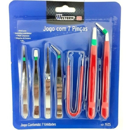 Jogo Pinças Profissional 7 Peças Western