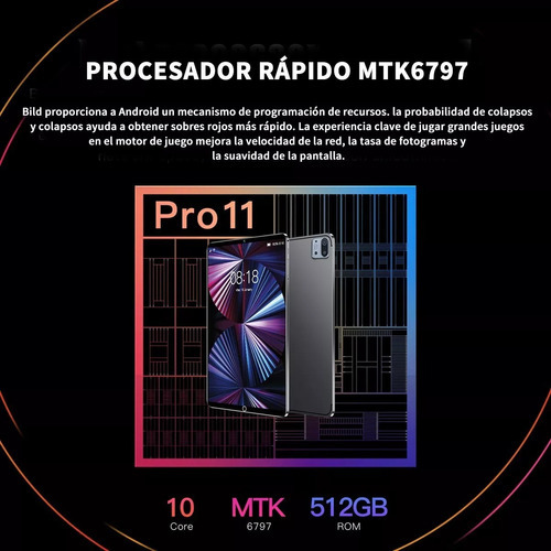 Tableta Mtk6797 Con Chip X6 Pro 10.1 En Rom De 128 Gb Y Ram