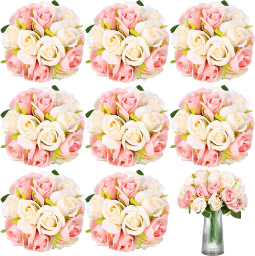 96 Cabezas 8 Ramos De Rosas Artificiales Ramo De Rosas De Fl