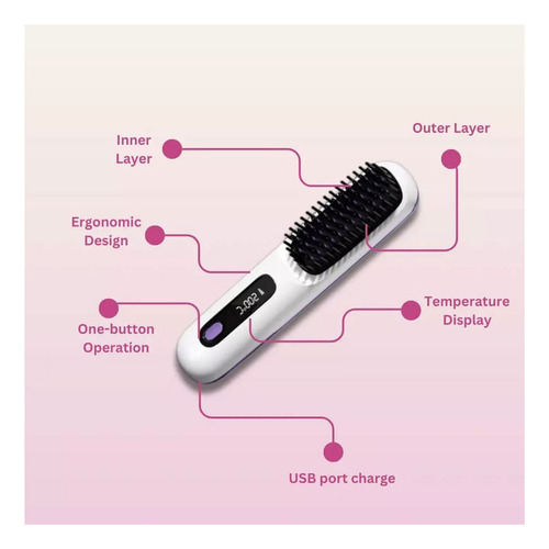 Multifuncional De Cerâmica Cabelo Portátil Sem Fio Lcd