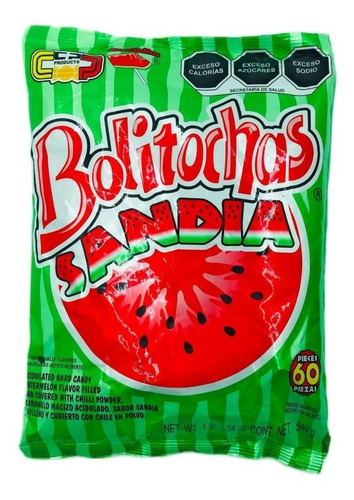 Dulce Bolitochas Sabor Sandía Bolsa Con 60 Piezas