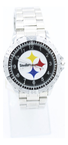 Reloj Steelers Metal Acero Caballero Contra Agua