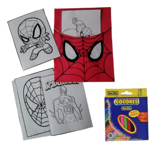 Sorpresitas Para Colorear Spiderman X 10 