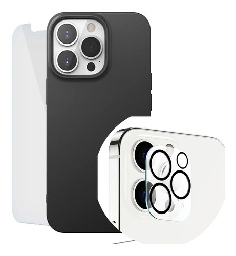 Combo Funda Tpu Para iPhone 13 Pro +protector Camara+vidrio