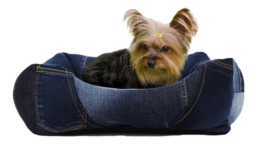 Cama Para Perro Chica Ecologica Mezclilla Lavable Ddesign