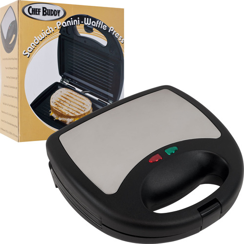 Chef Buddy 3 En 1 Sandwich Panini Y Waffle Press