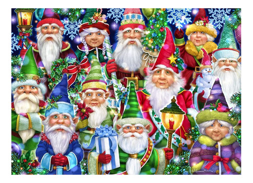 Vermont Christmas Company Christmas Gnomes Jigsaw Puzzle 100