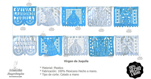 Papel Picado 20 Tiras Virgen De Juquila En Plástico