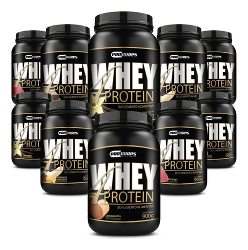 Kit 10 Whey 4 Protein 900g - Procorps Sabor Morango