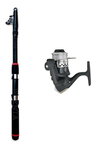 Imagen 1 de 2 de Reel Pescar Caña Telescopica Pejerrey Kit Juniors