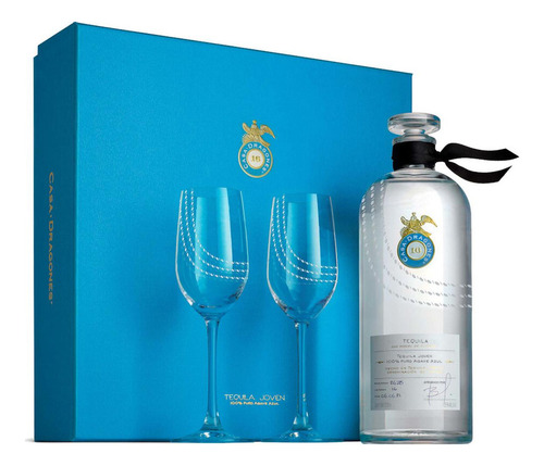 Pack De 2 Tequila Casa Dragones Joven +2 Copas 750 Ml