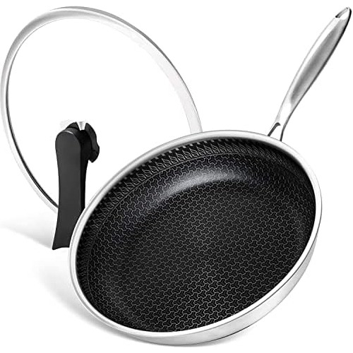 Stainless Steel Frying Pan With Lid, Pro Triply Stainle...
