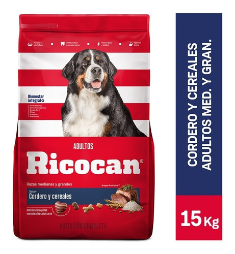 Ricocan Adulto Cordero 15 Kg Alimento Para Perro