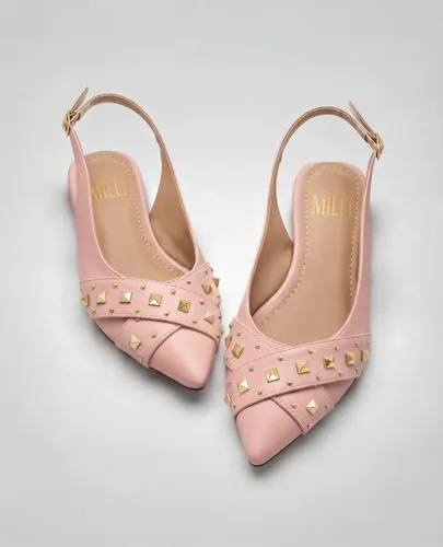 Sapatilha Slingback Renata Milli Bico Fino Com Spyke
