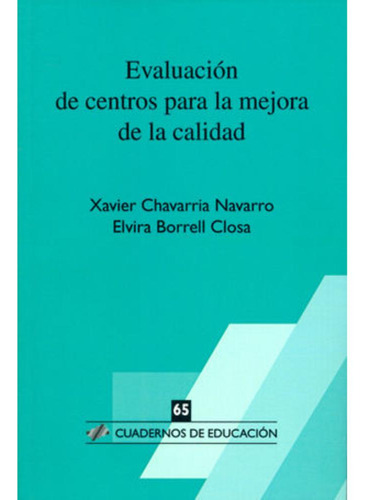 Libro.- Evaluación De Centros Para La Mejora De La Calidad