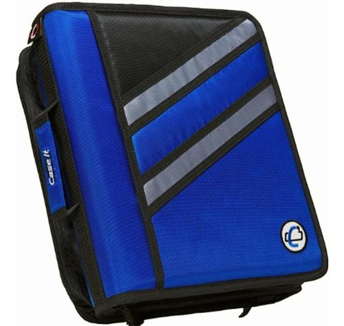 Case-it Z-binder Carpeta Dos En Uno De 7.6 Cm Con Anillos En Color Azul