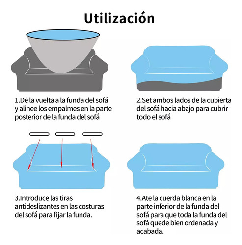 Funda Para Sofa Cubre Sillones Elastico Protector 2 Plazas
