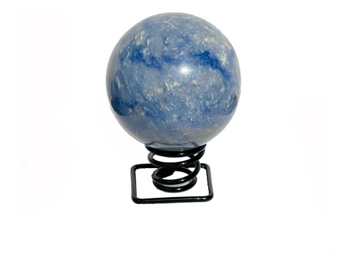 Esfera De Quartzo Azul - Base Metálica Tipo 4