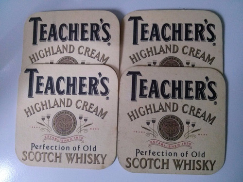 4 Posavasos Carton Whisky Teachers  