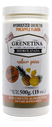 Grenetina Hidrolizada Sabor Piña 100% Natural 500 Grs Pretty