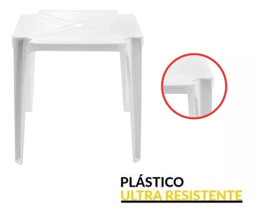 4 Jogos Mesa de Plástico Quadrada Branca Poltrona Plástica 4 cadeiras -  Extra Máquinas - Equipamentos Para Restaurantes, Lanchonete, Padaria e  Bares.