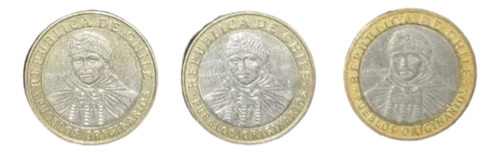 Republica De Chile 100 Pesos Pueb. Orig. 2004, 2012, 2013