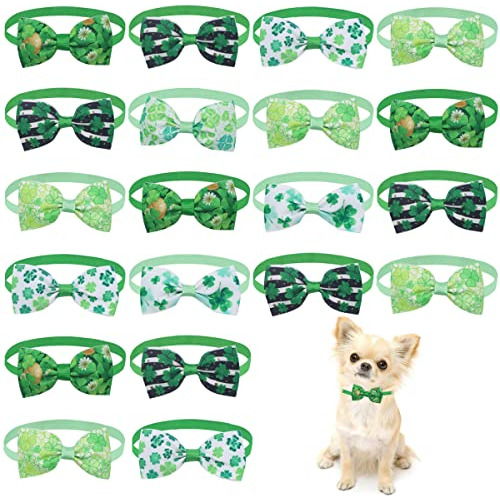 Petunny St. Patrick's Day Dog Pajaritas, 20 Piezas Trébol C