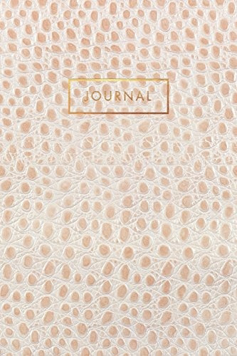Journal White Ostrich Skin  Crocodile Leather Style  Gold Le