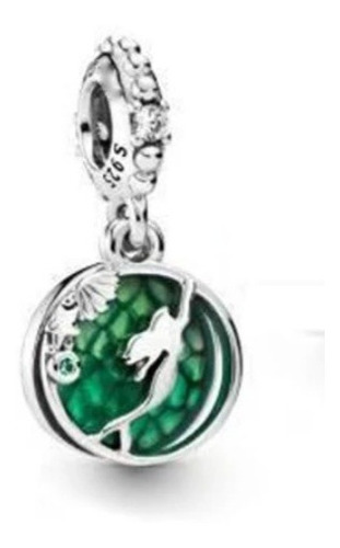 Charm,dije Pandora Sirena Colgante Verde Plata925  Original 