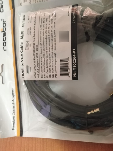 Convertidor De Hdmi A Vga Con Audio Premium (Usado)