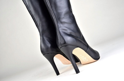 Imagen 8 de 8 de Botas Caña Alta Taco Alto De Mujer De Cuero Zaira - Ferraro