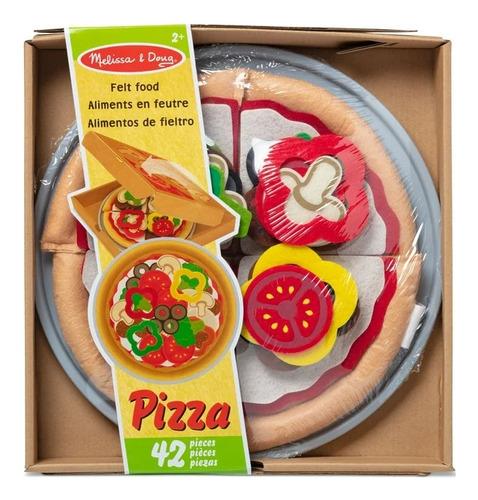Juguete Didáctico Niños Comida Pizza 42 Pzs De Tela Melissa